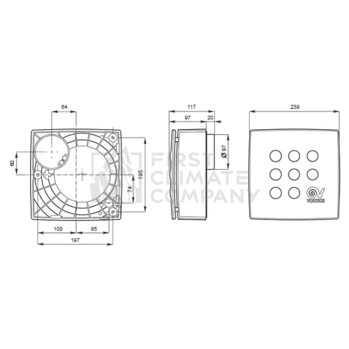 Вытяжной вентилятор Vortice Vort Quadro Micro 100 - фото 6