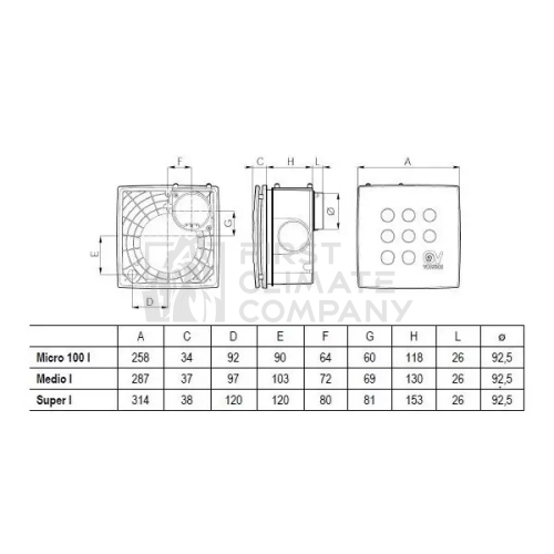 Відцентровий вентилятор для ванної Vortice VORT Quadro Micro 100 I - фото 4