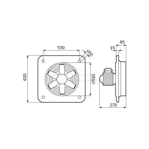 Осьовий вентилятор промислового призначення Vortice Vorticel E - фото 9