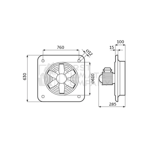 Осьовий вентилятор промислового призначення Vortice Vorticel E - фото 11