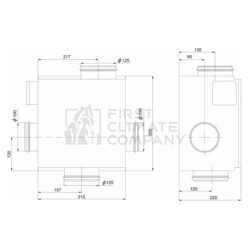 Ostberg IFA 140 - канальний вентилятор з шумоизолированным корпусом - фото 4