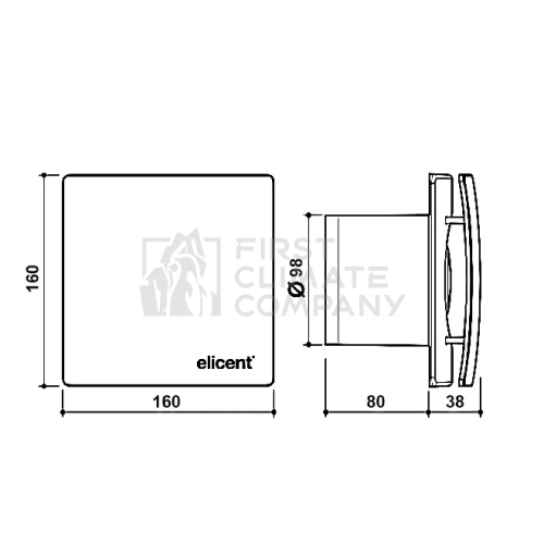 Осьовий вентилятор Elegance 100 MHY SMART Graphite - фото 4