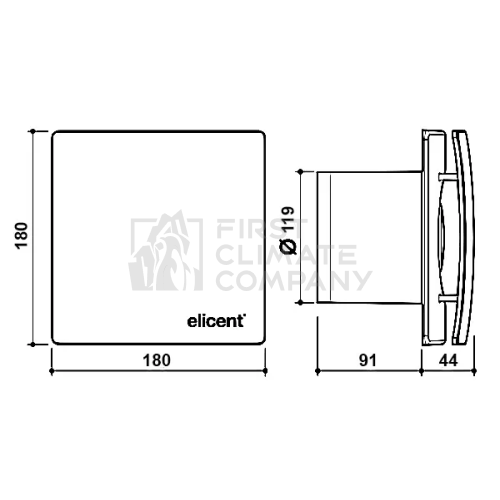 Осьовий вентилятор для ванної Elicent ELEGANCE 120 MHY SMART, з датчиком вологості - фото 5