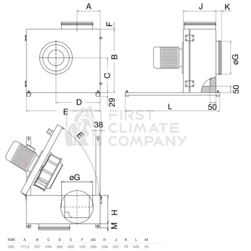 Промисловий вентилятор для кухонної витяжки Systemair KBR - фото 2
