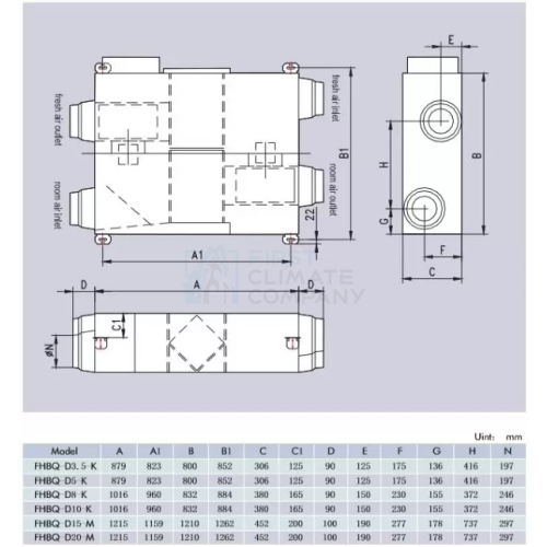 Припливно-вентиляційна установка з рекуперацією GREE FHBQ-D5-K - фото 2