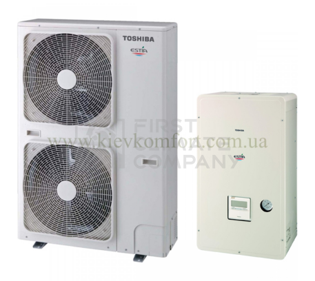 Тепловой насос TOSHIBA Воздух-Вода Estia 1403XWHT9-E / 1403H8(R)-E - фото 1
